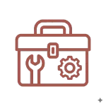 Pictogramme d'une mallette ou boîte à outils symbolisant l'autonomie et les ressources pratiques transmises lors des séances de sophrologie.