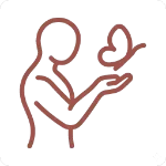 Pictogramme d'une tête de profil avec un cerveau stylisé, symbolisant l'expertise en sophrologie et la certification professionnelle RNCP.