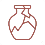 Icône stylisée d'un vase Kintsugi réparé, symbolisant la résilience et la reconstruction de soi. Illustration pour l'accompagnement des deuils et épreuves de vie